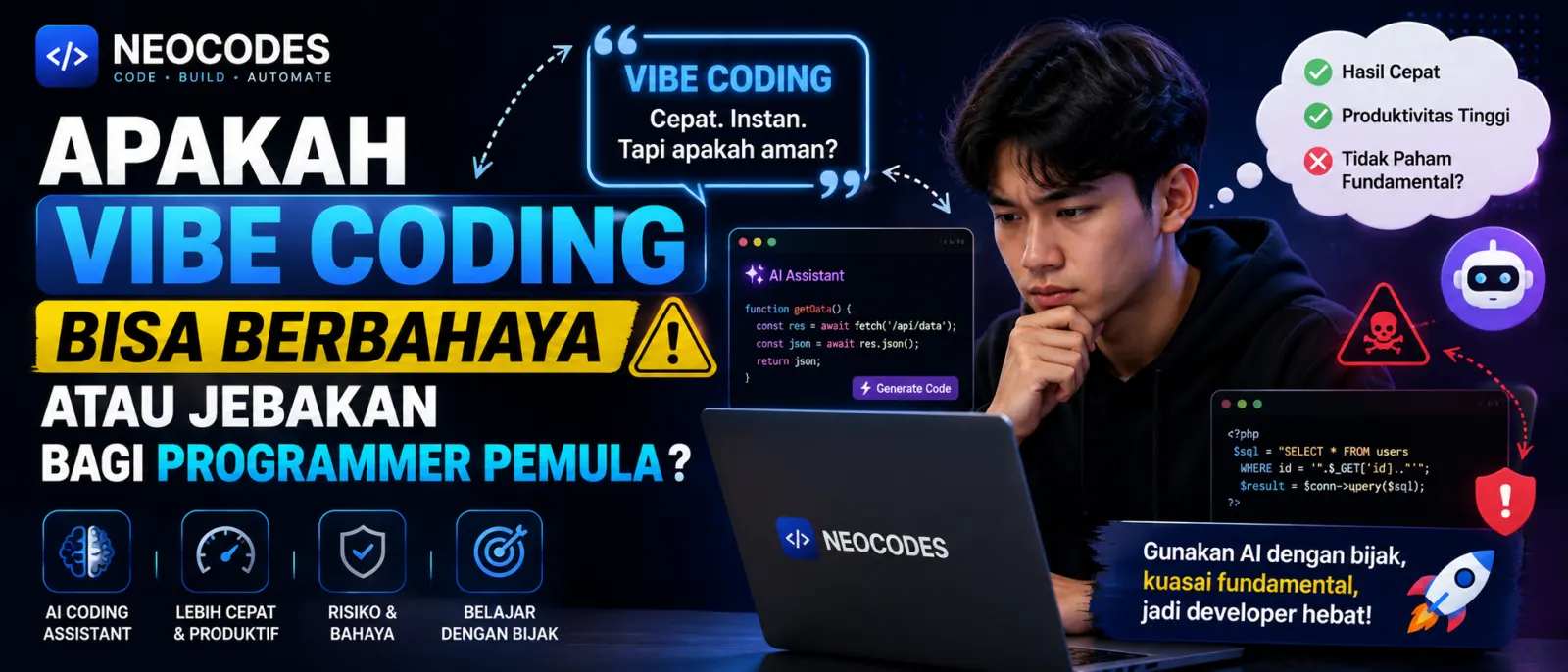 Apakah Vibe Coding Berbahaya? Dampak AI Coding bagi Programmer Pemula di Era Modern